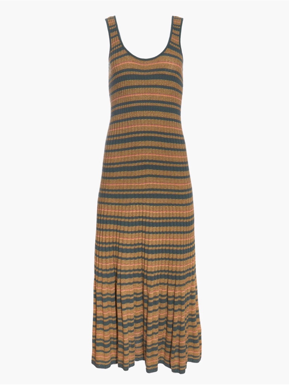 Madewell Retro Chic Striped Tank Sweater Maxi Dress - Earthy Tones